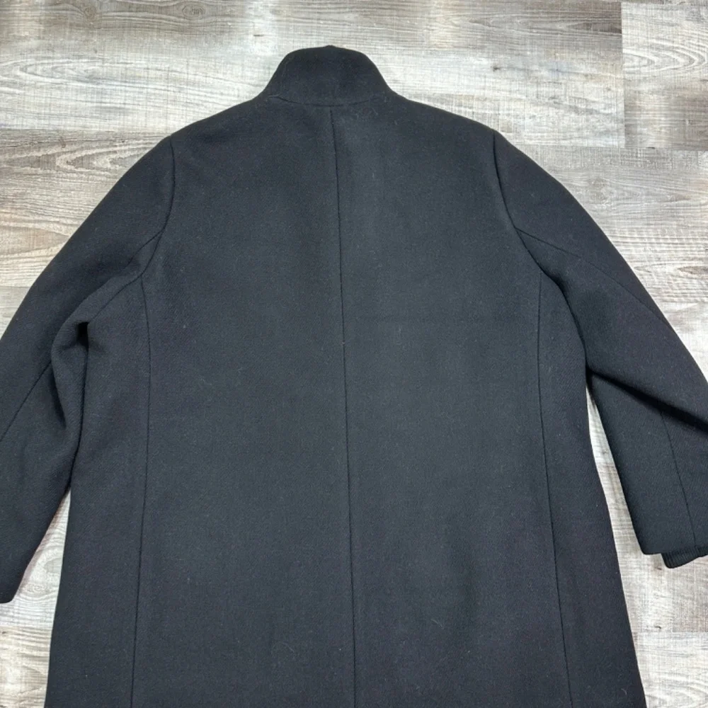 J.Crew Women's Sz 24 Italian Stadium Cloth By Nello Gori Wool Blend Coat Black